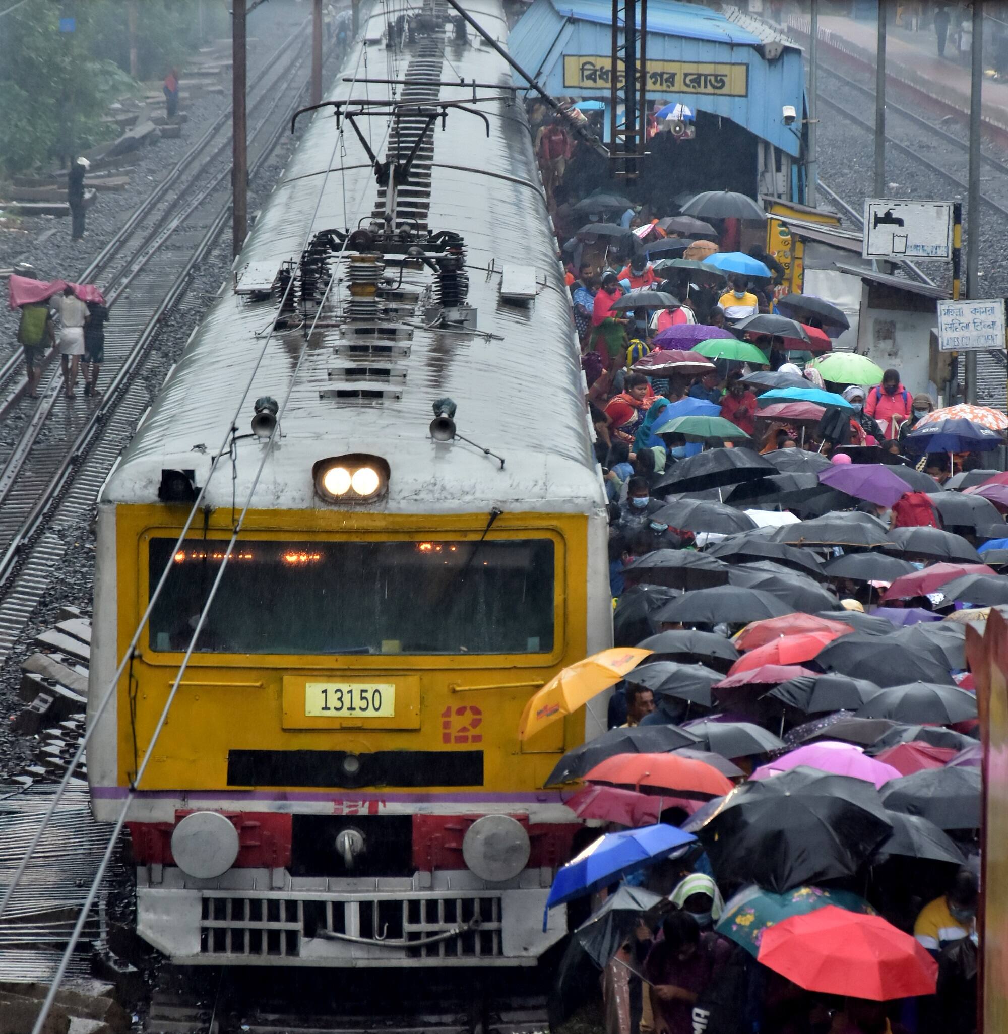 Trains cancelled amid heavy downpour