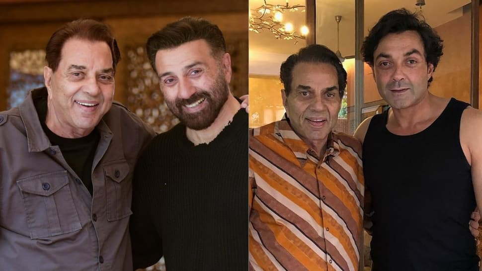 Sunny Deol, Bobby Deol, Esha Deol share birthday wishes for father Dharmendra People News Zee News image