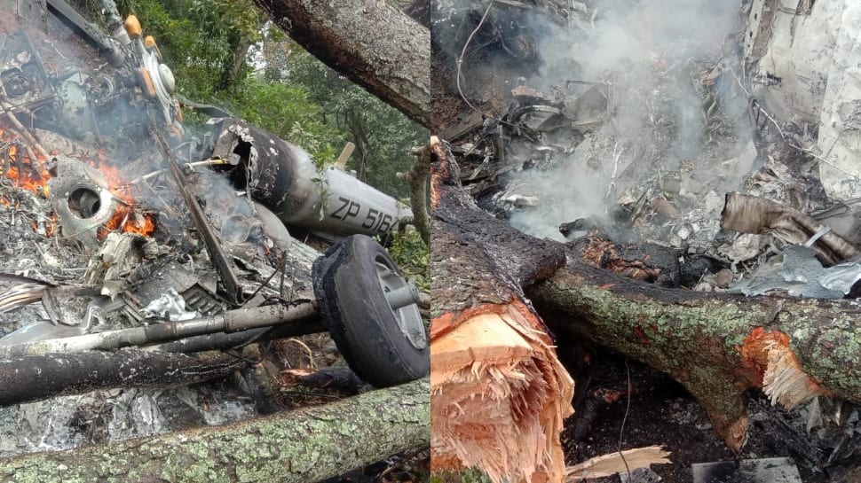 IAF&#039;s Mi-17V5 helicopter with CDS Gen Bipin Rawat on board crashes in Tamil Nadu, visuals surface