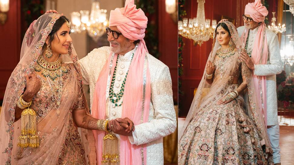 Katrina looks ethereal in a pastel pink lehenga set