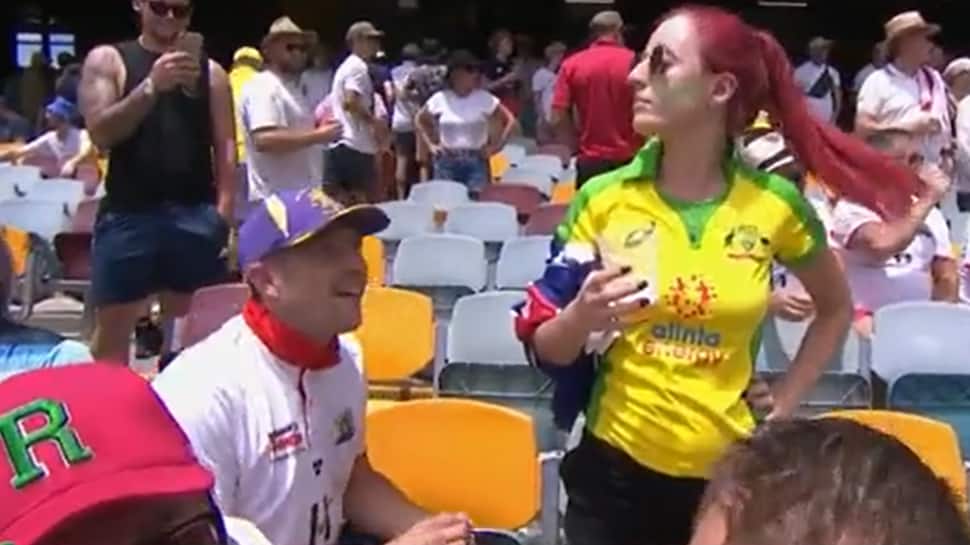 Ashes 2021-22: England fan proposes his Australian girlfriend in stands during 1st Test - WATCH