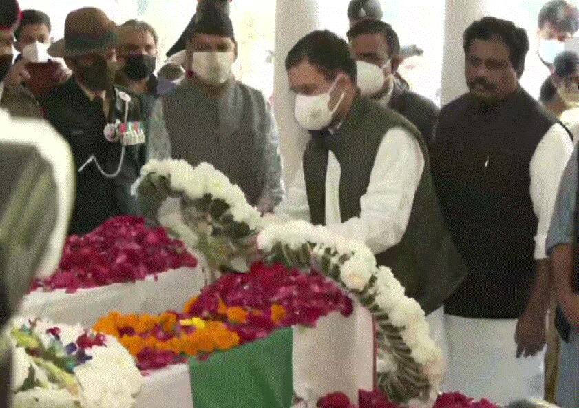 Amit Shah, NSA, Rahul Gandhi, AK Antony pay last respects to CDS Bipin Rawat, his wife