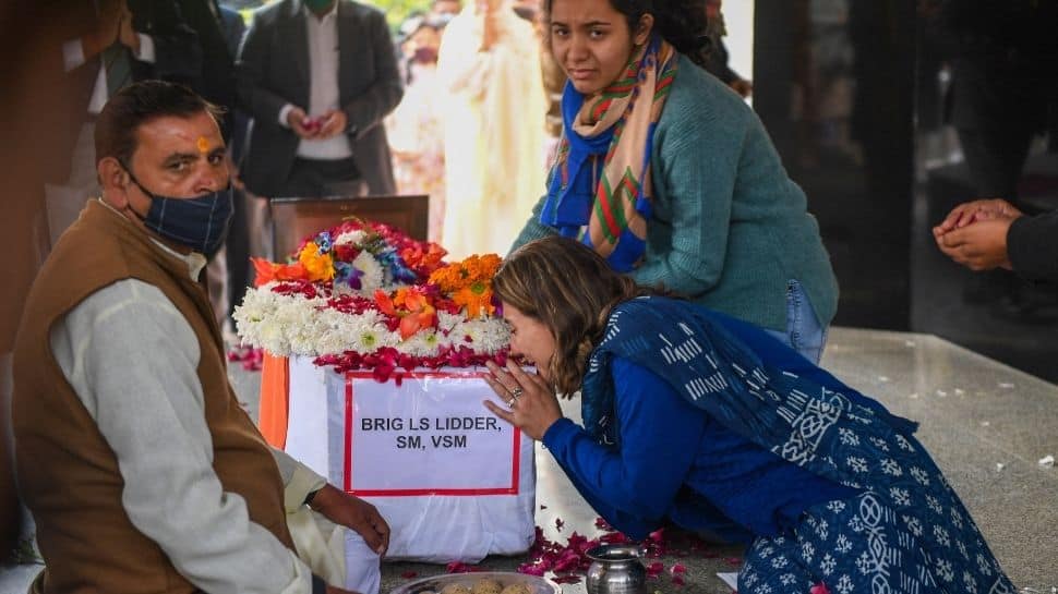 He was my best friend: Brig LS Lidder's wife, daughter bid tearful farewell to their 'hero'