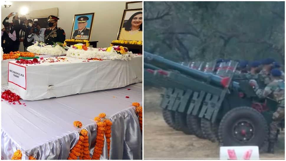 Watch: 17-gun salute given to late CDS General Bipin Rawat