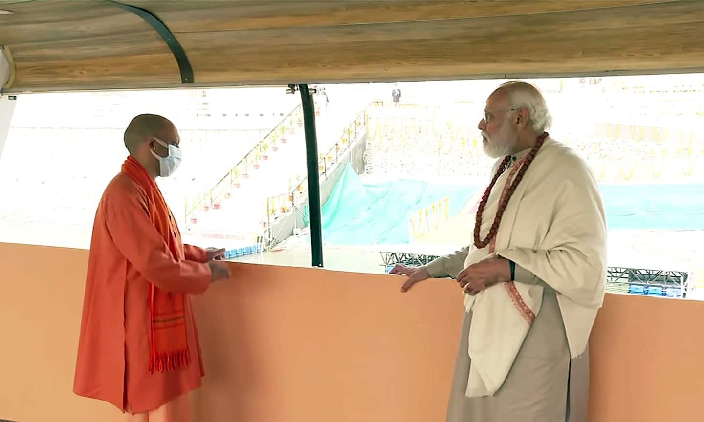 PM Modi with Uttar Pradesh CM Yogi Adityanath in Varanasi