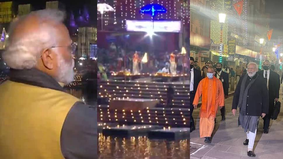 PM Narendra Modi witnesses Ganga 'aarti' onboard cruise, conducts midnight inspection of development works in Varanasi
