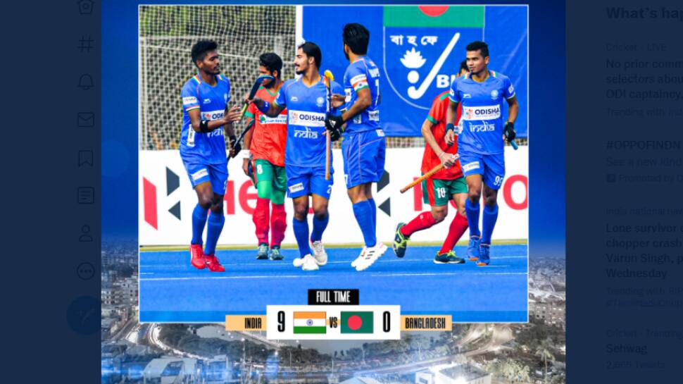 Asian Champions Trophy men&#039;s hockey: Dilpreet&#039;s hat-trick, Jarmanpreet&#039;s brace power India to 9-0 win over Bangladesh