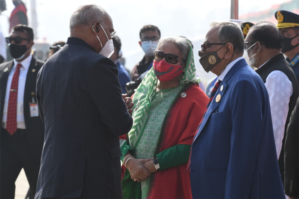 President Kovind arrives Bangladesh to attend its 50th Vijay Diwas ceremony.