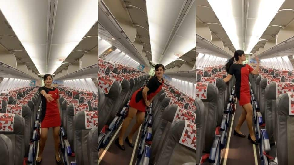 Air hostess dances on Dhvani Bhanushali’s song Mera Yaar in viral video- Watch