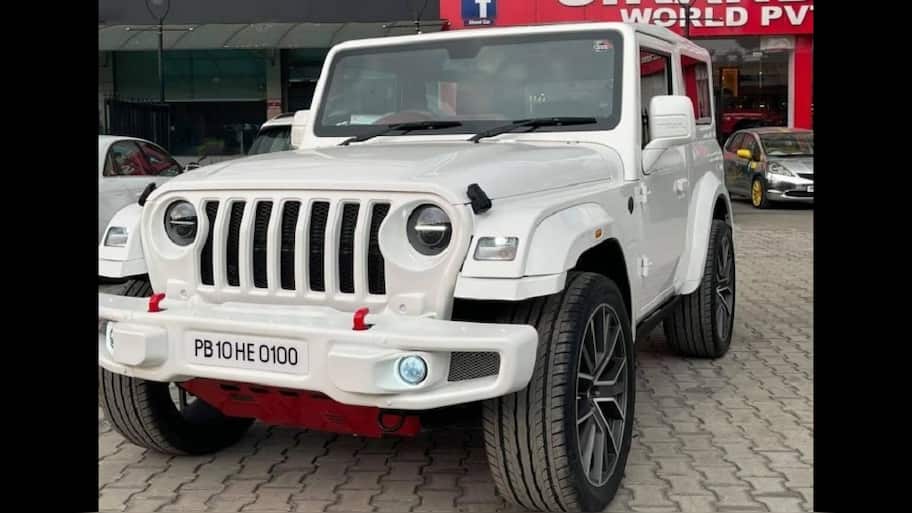 This customized Mahindra Thar SUV looks lavish in all-white paint and ...