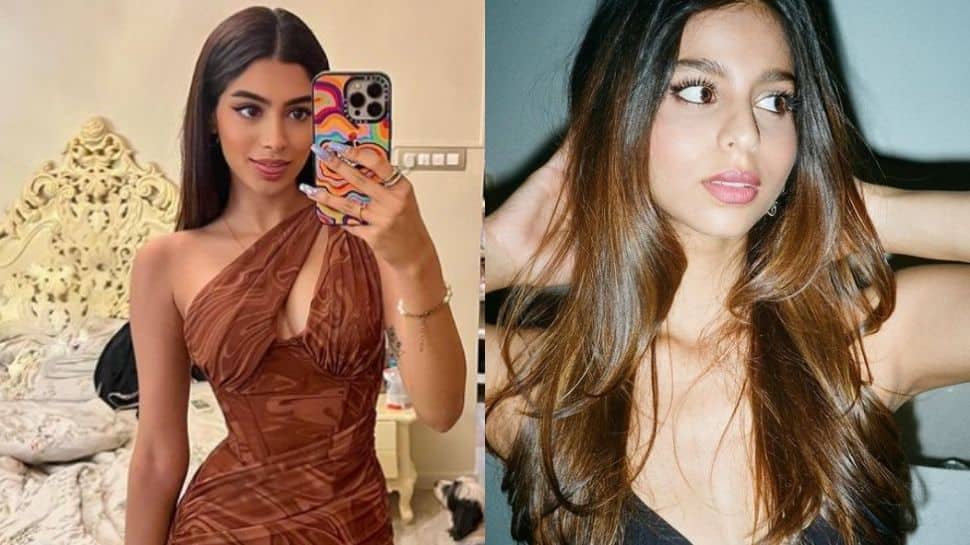 Khushi Kapoor shows off toned physique in brown bodycon dress, bestie Suhana Khan reacts!