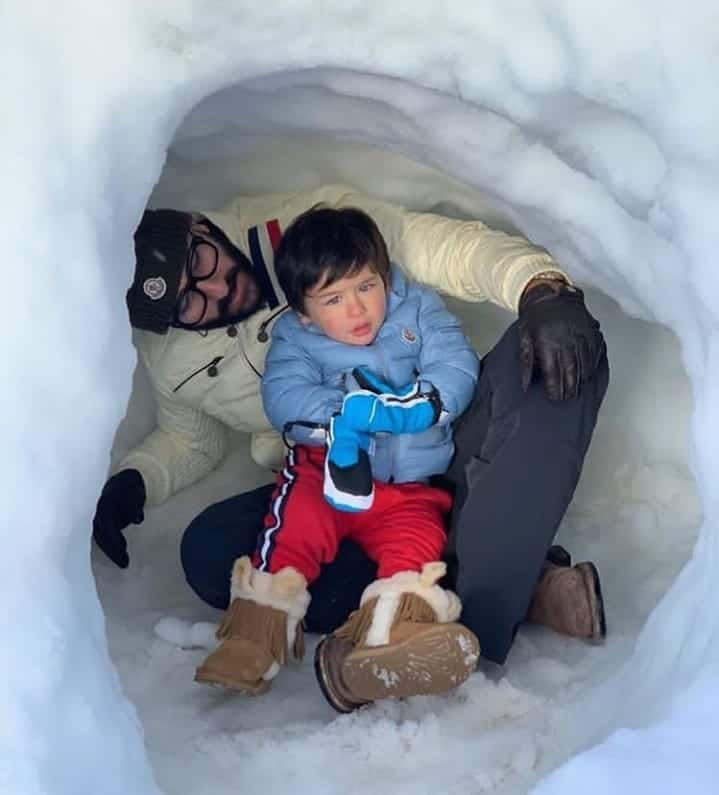 Taimur inside an Eskimo with Saif