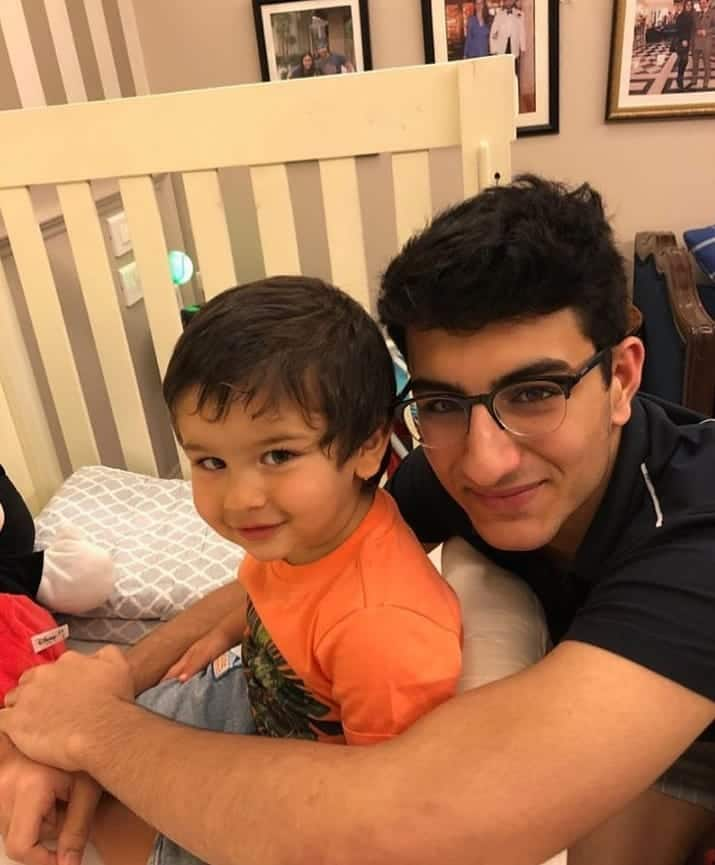 Taimur Ali Khan with Ibrahim Ali Khan