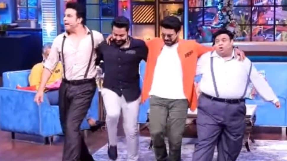 Jr NTR, Ram Charan groove to &#039;Naacho Naacho&#039; with Krushna Abhishek on The Kapil Sharma Show