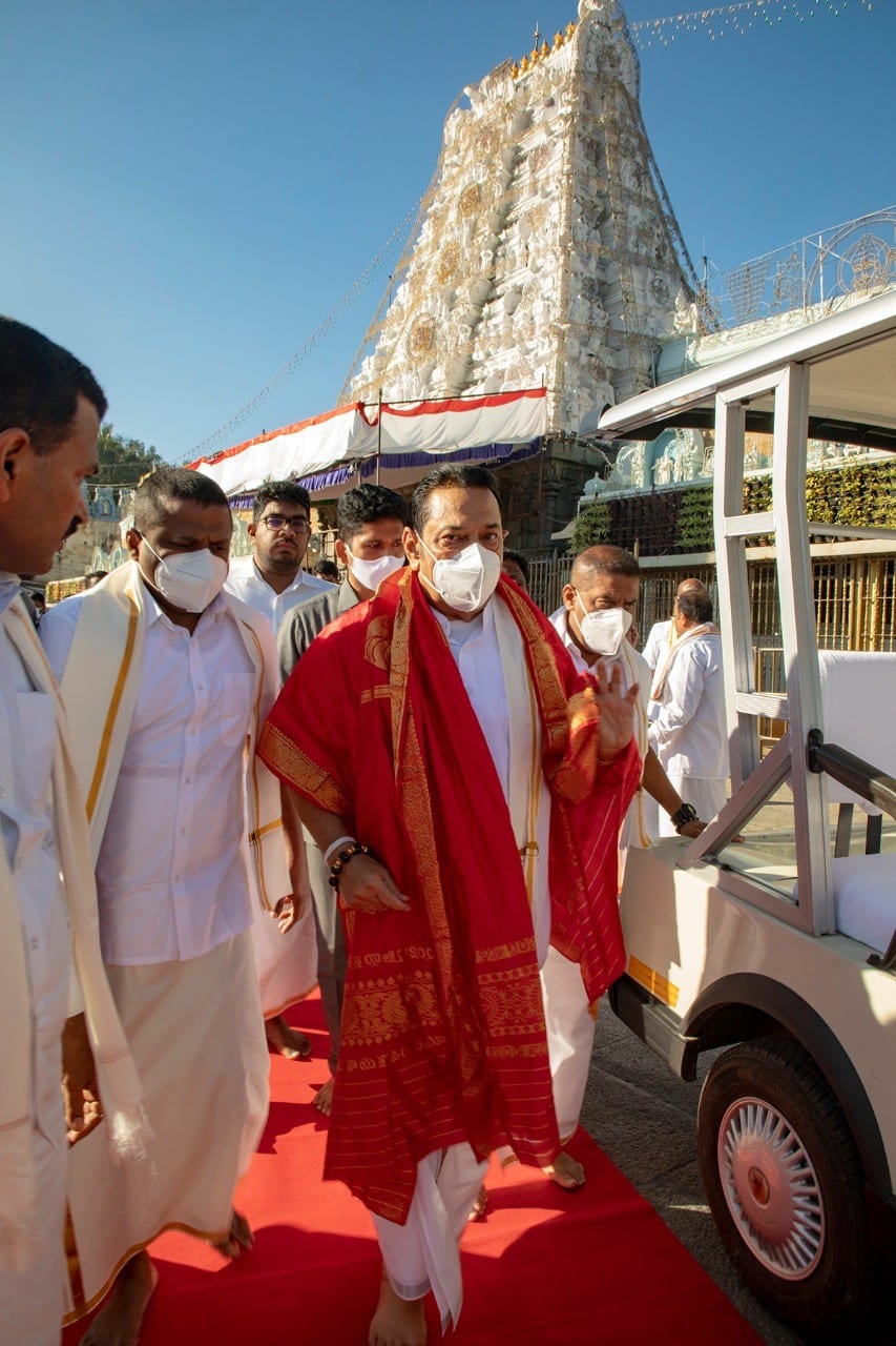 Sri Lankan PM in Tirupati