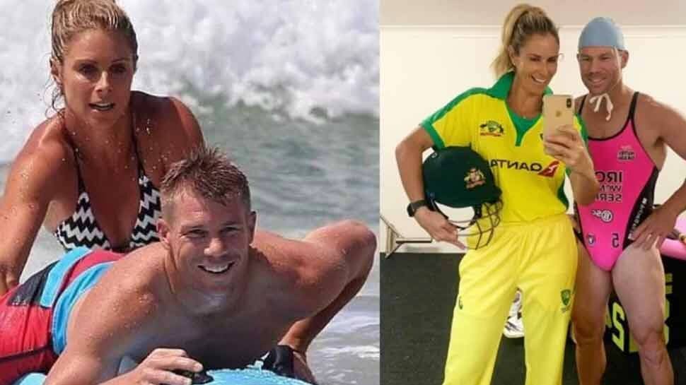 Australia opener David Warner is married to Candice and the couple have three daughters together. Candice is an accomplished Australian tri-athlete. (Source: Twitter)