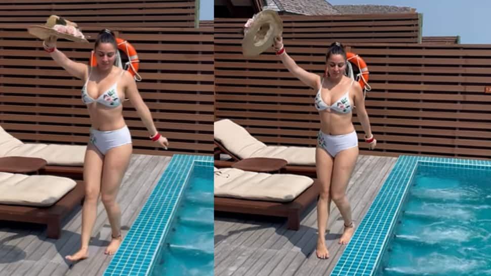 Shraddha Arya dons a white bikini with red chuda as she honeymoons in Maldives: Video