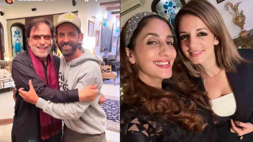 Hrithik Roshan celebrates ex-wife Sussanne Khan&#039;s father Sanjay Khan&#039;s birthday, rumoured BF Arslan Goni missing: PICS
