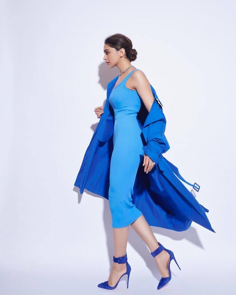 Deepika looks chic blue midi dress