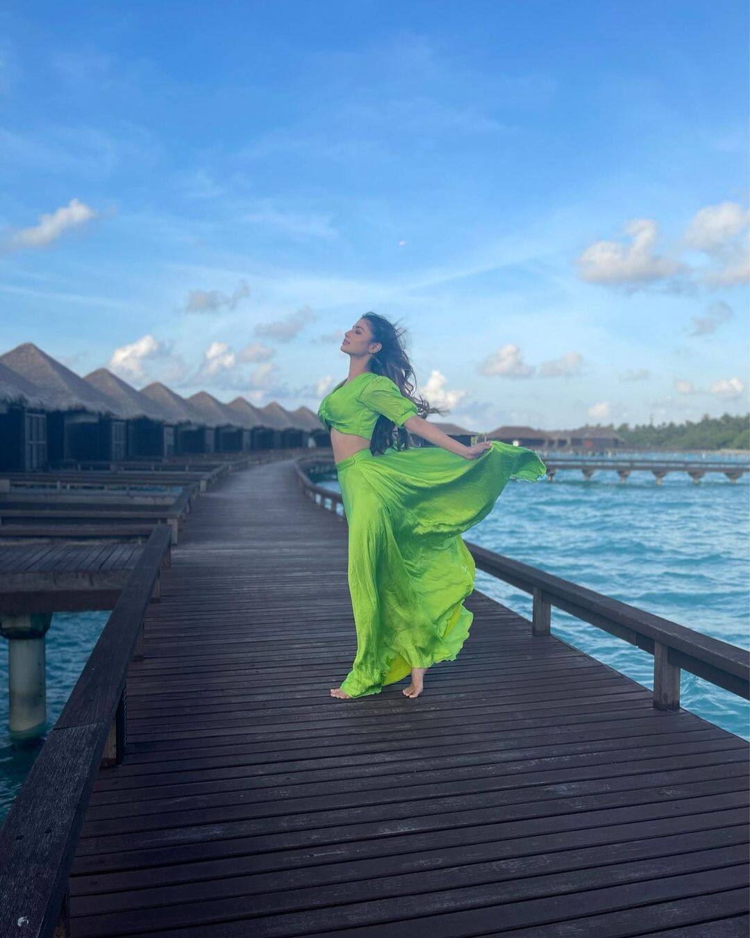 Mouni looks like a diva in green co-ord set