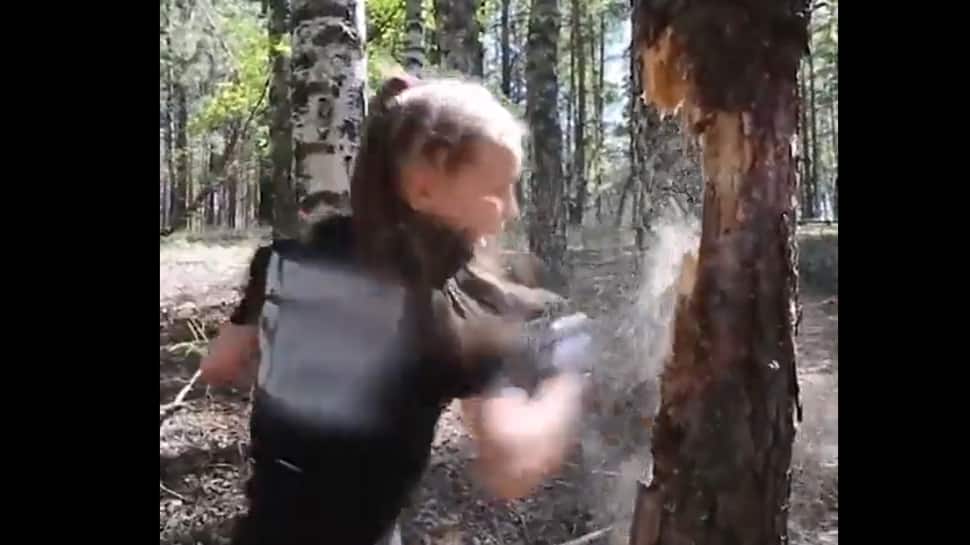 THIS 12-year-old Russian boxer knocks down a tree with her punches —  WATCH