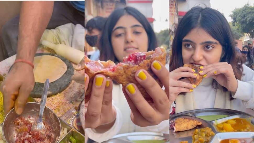 Food blogger tries Paranthe Wali Gali’s famous candy crush parantha in viral video- Watch 