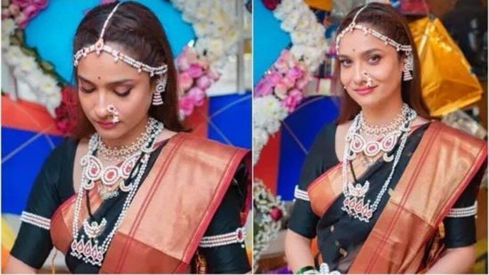 Ankita Lokhande looks gorgeous in traditional silk saree as she celebrates her first Makar Sankranti with Vicky Jain!