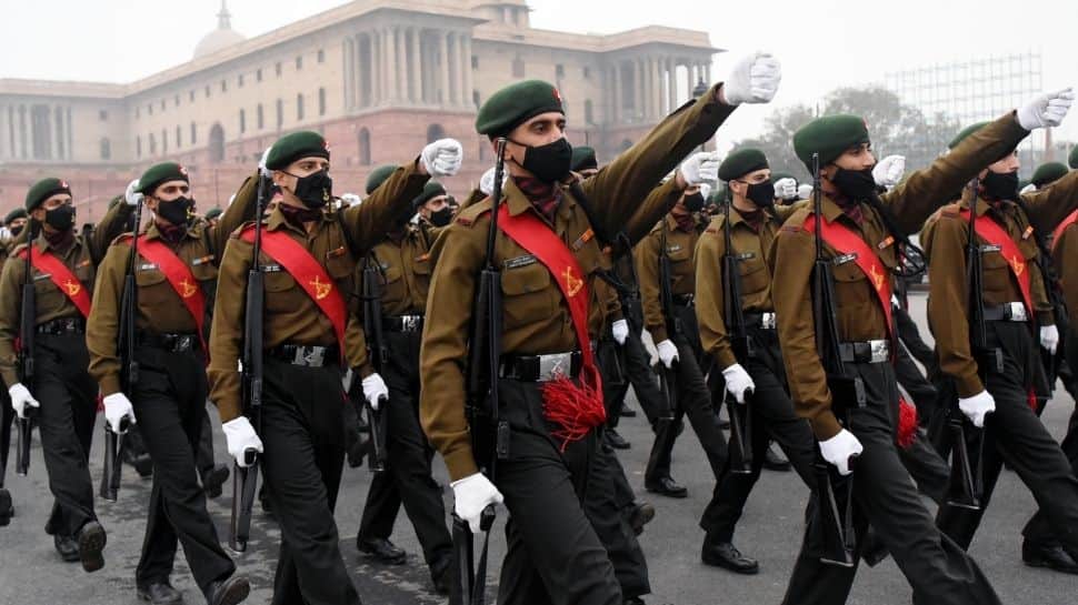 Indian Army personnel sharpen their move at Republic Day rehearsals