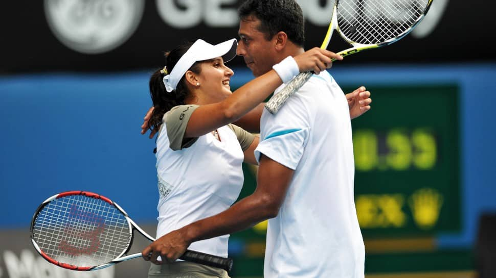 Sania Mirza won two out of her three Grand Slam mixed doubles titles with Mahesh Bhupathi. The Mirza-Bhupathi pair won the 2009 Australian Open and 2012 French Open mixed doubles titles. (Source: Twitter)