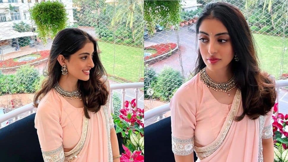 Navya Naveli Nanda poses in saree, flaunts grey hair in new pics; fans want to send ‘rishta’