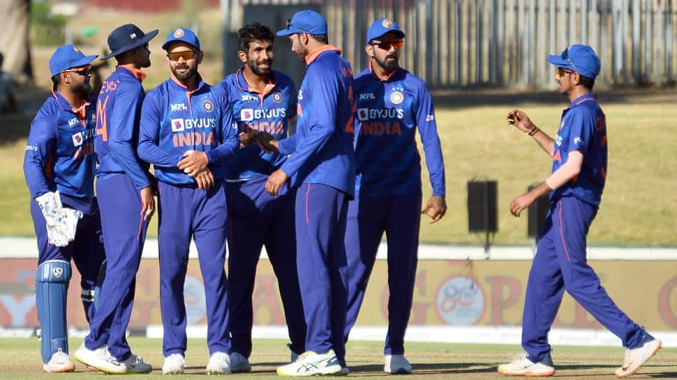 Jasprit Bumrah (centre) was appointed the vice-captain for the ODI series but only managed five wickets in the 3 games. Bumrah had a best of 2/48 in the series. (Photo: ANI)