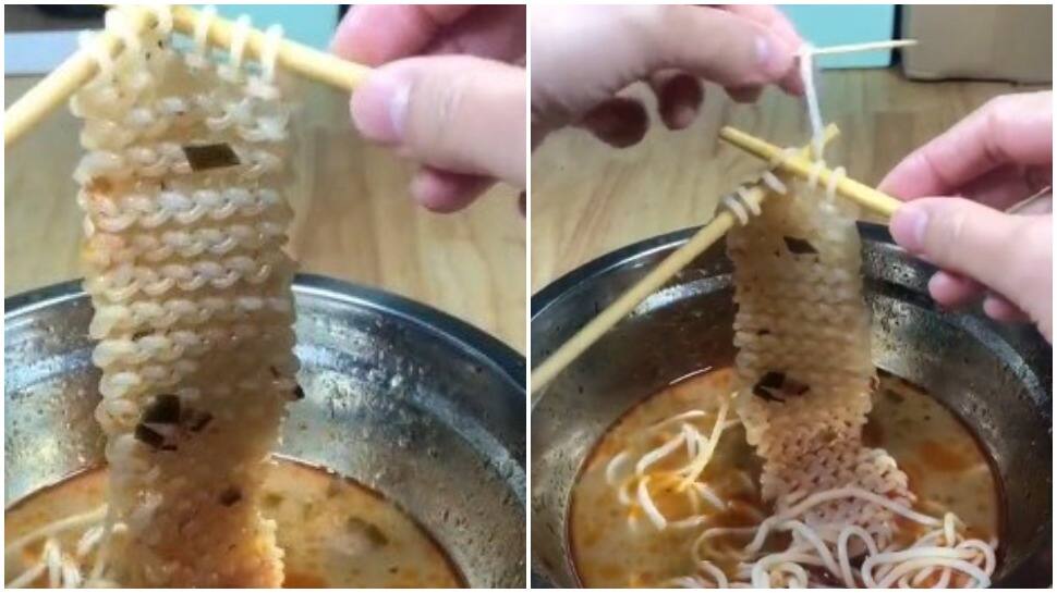 Bizarre! Person knits noodles, makes internet go crazy- Watch