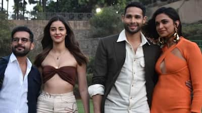 Cast of 'Gehraiyaan' with director Shakun Batra