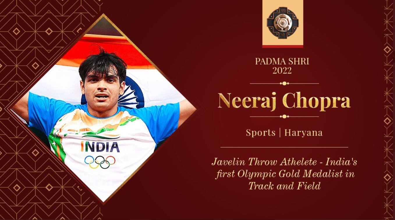 Neeraj Chopra honoured with Padma Shri