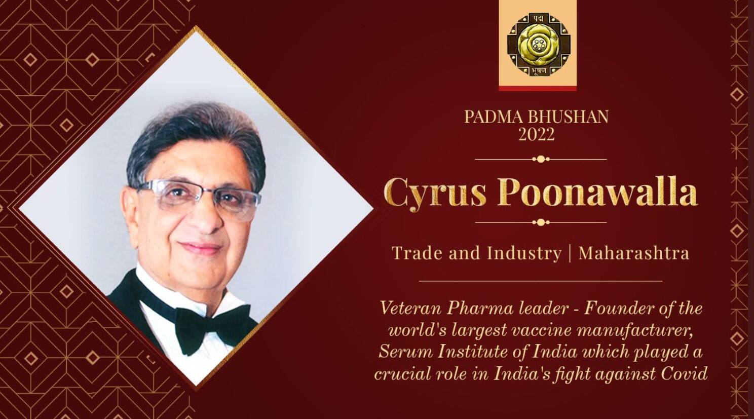 Serum Institute of India's Cyrus Poonawalla given Padma Bhushan