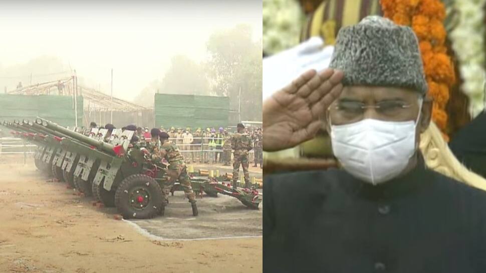 President Ram Nath Kovind taking the salute