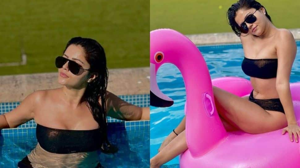 Rubina Dilaik goes for a swim in sultry black bikini, fans call her &#039;baby doll&#039; - See pics