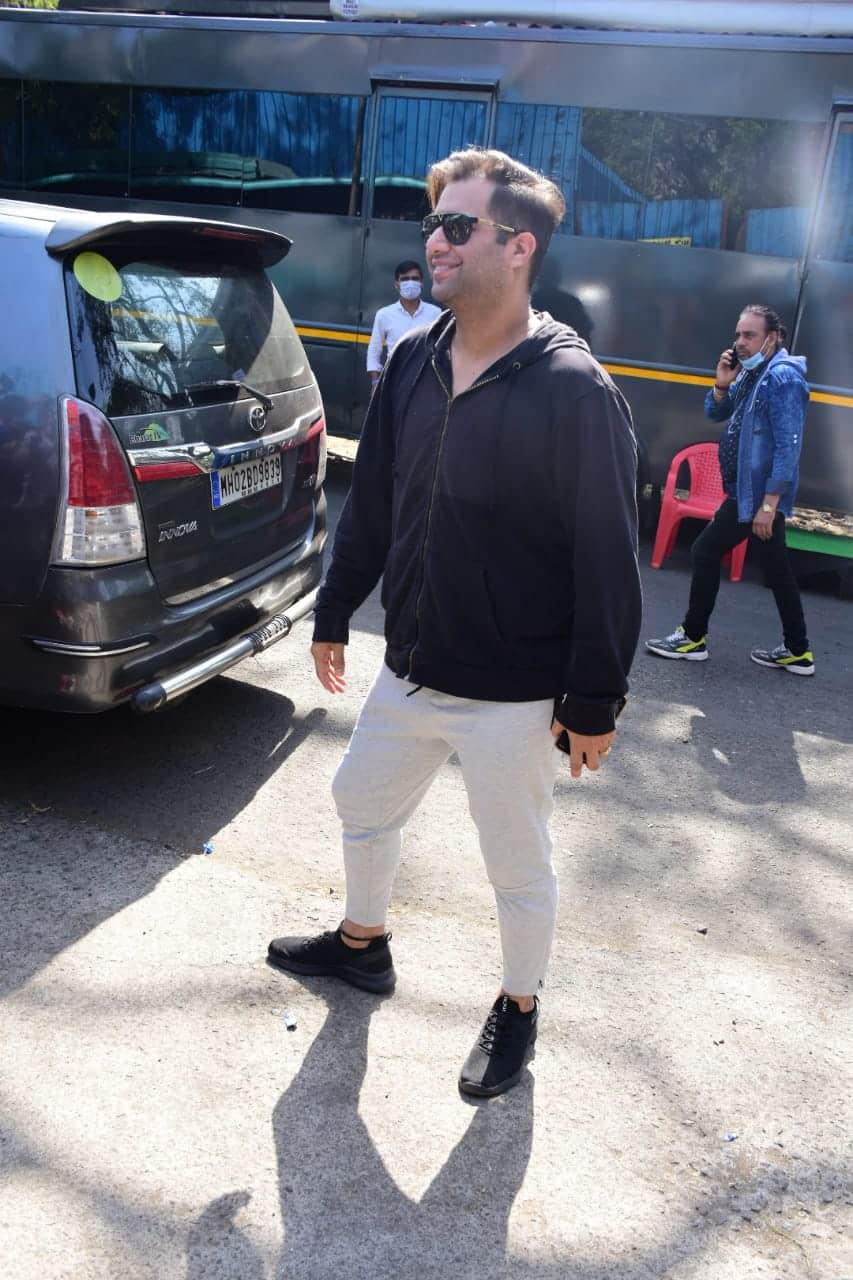 Rajiv Adatia looked stylish in casual attire and shades