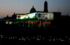 Raisina Hill illuminated ahead of the Beating Retreat ceremony