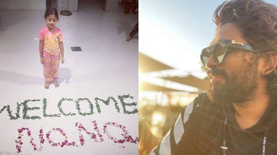 Pushpa star Allu Arjun receives &#039;sweetest welcome&#039; by daughter Arha after 16 days abroad, see pic