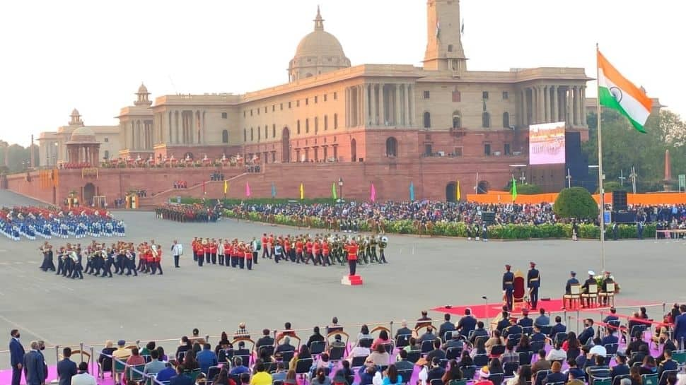 Clear sky greets Delhi as Beating Retreat Ceremony begins at Vijay Chowk