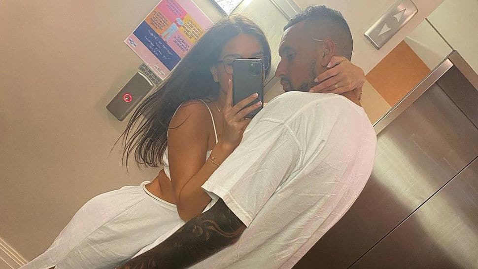 WATCH: Nick Kyrgios kisses girlfriend Costeen Hatzi after winning men&#039;s doubles title at Australian Open 2022