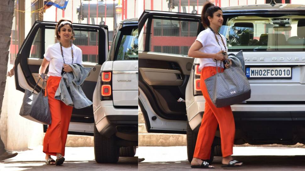 Shilpa Shetty steps out in casual shirt and tie-up pants along with a  handbag worth Rs 1.2 Lakh. See pictures