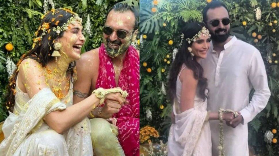 Karishma Tanna is a vision in white in her Haldi ceremony pics; have you seen them?