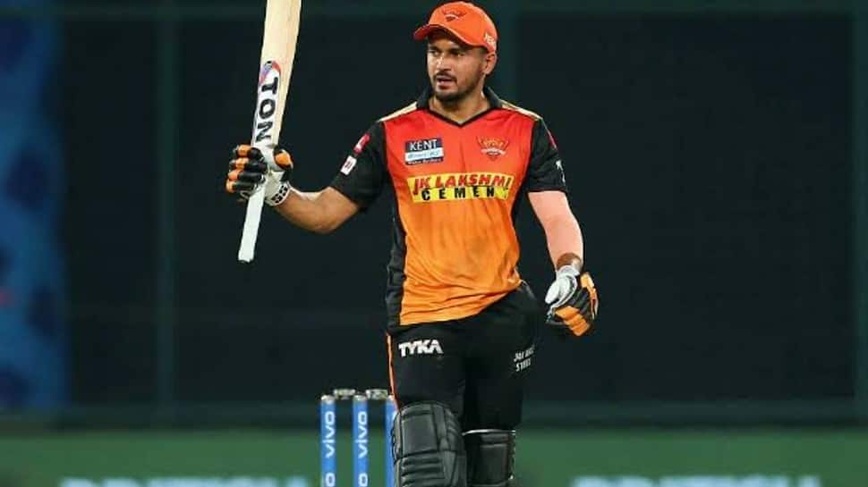 Former Sunrisers Hyderabad batter Manish Pandey has fallen down the pecking order when it comes to Team India middle-order. Pandey had an impressive IPL 2021, scoring 292 runs in eight games at an average of over 48 with 3 fifties. (Source: Twitter)
