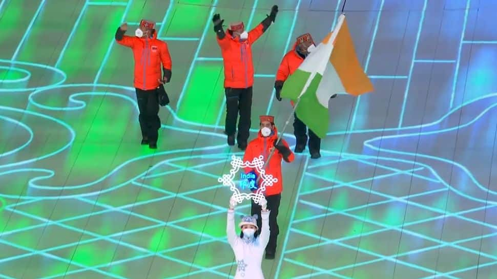 Winter Olympics 2022: Arif Khan leads small Indian contingent out during opening ceremony - WATCH