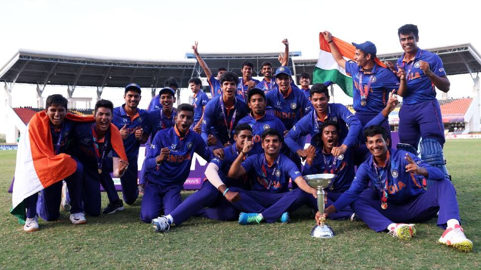 India U19 faced their toughest challenge in the quarterfinals against Bangladesh U19. Chasing 112 to win, India were reduced to 70/4 but captain Yash Dhull held his nerves to guide the side to a five-wicket win over the U19 World Cup defending champions. (Photo: ICC)