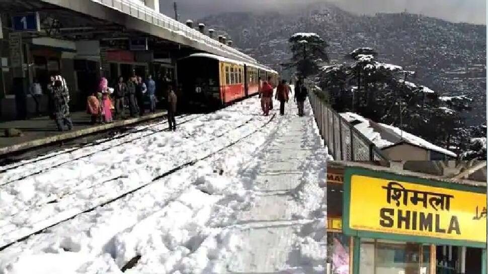 Heritage train in snow-clad Shimla attracting tourists in a large number