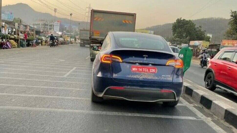 Tesla Model Y electric crossover spotted doing testing in India