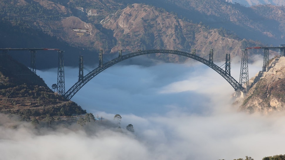  Incredible photos of world&#039;s highest Chenab bridge shared by Indian Railways, see pics